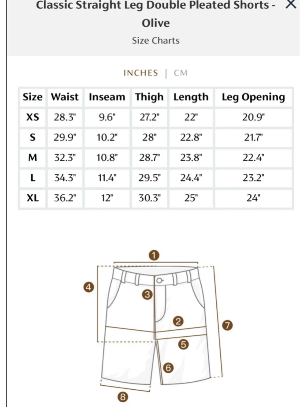Classic Straight Leg Double Pleated Shorts Olive Non Stock Mfg. Co M 100% Cotton